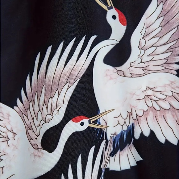 Unisex crane kimono Robe - Picture 14 of 15